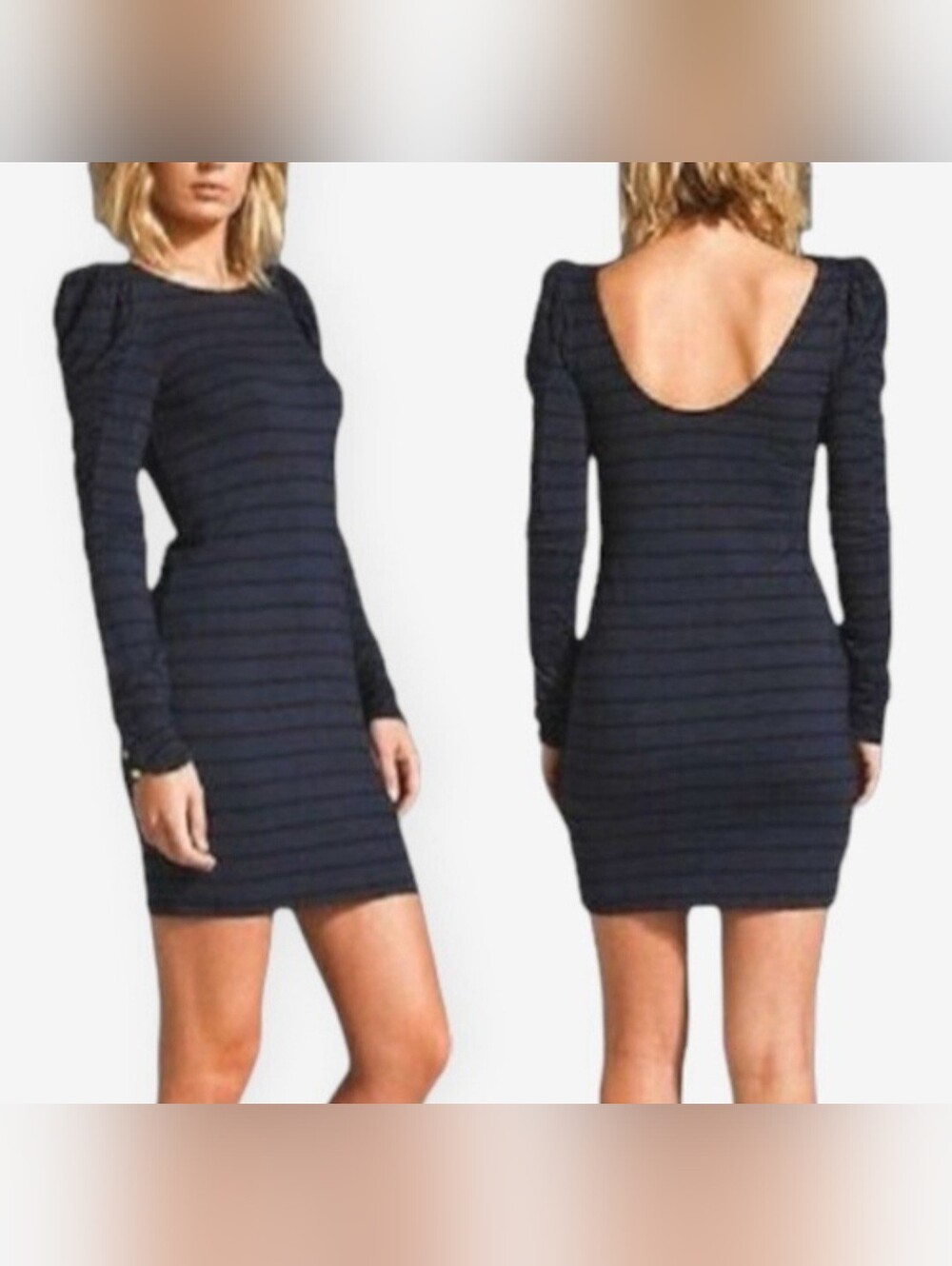 Bnwt, Juicy Couture, Regal London Stripe , Shirred Sleeve Mini Dress.